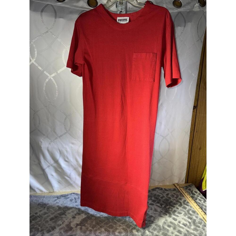 VTG Prezzia Womens Long Red Shirt  Dress M